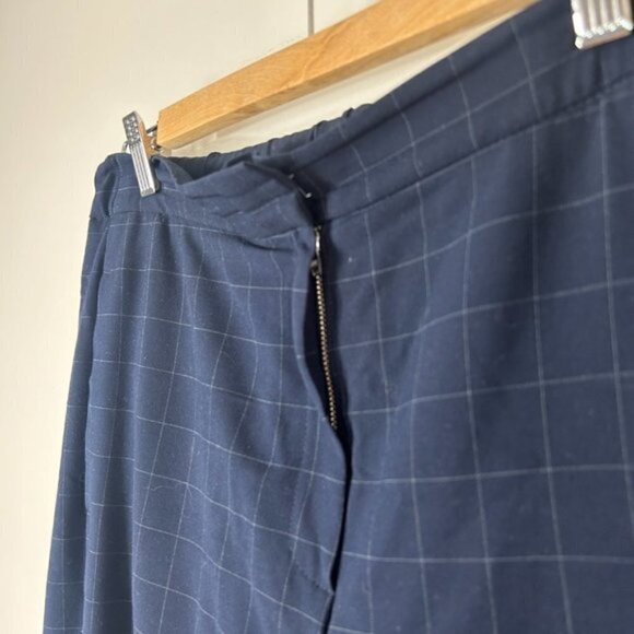 Norse Projects Anea Grid Navy Plaid Wide Leg Pants 40 - Picture 5 of 6